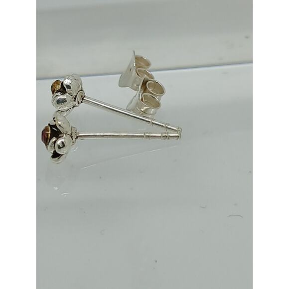 Vintage Estate Jewelry NOS .925 Sterling Silver Purple Rose Crystal Earrings - Picture 6 of 11